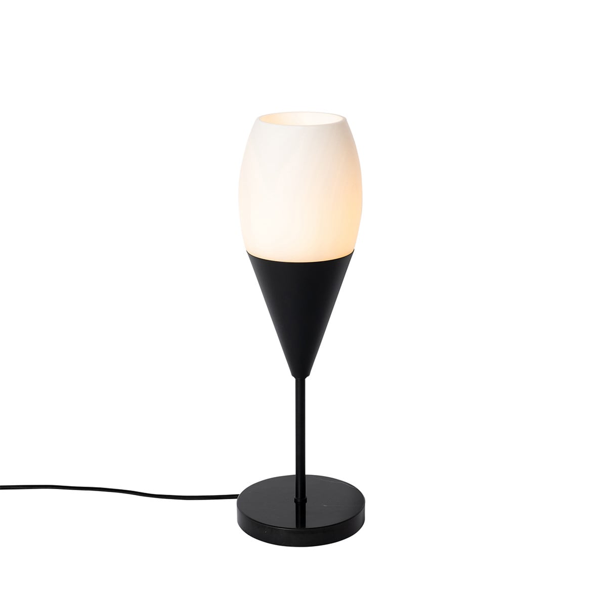 Qazqa Drop Moderne Tafellamp - Zwart - Glas en Metaal