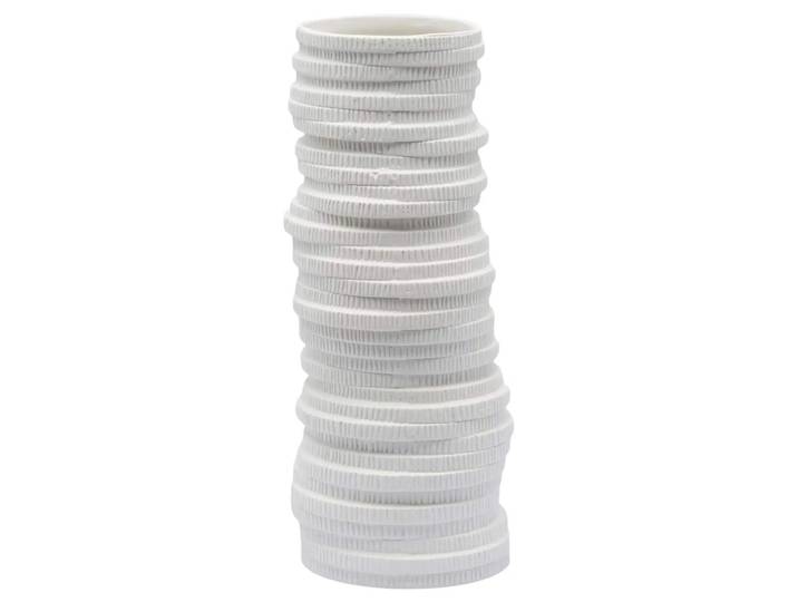 Vase Scheiben Matt Weiss H: 40 cm Edg