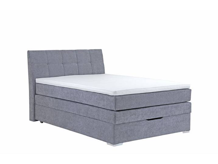 Boxspringbett Plaza 140x200cm Stoff Grau