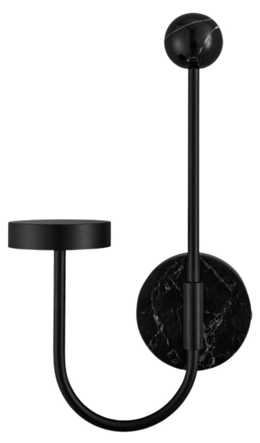 AYTM Grasil LED wandlamp zwart met marmer en metaal
