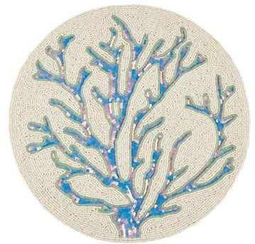 Saro Lifestyle Coastal Coral Beaded Placemat (Set of 4)