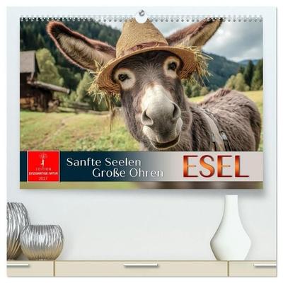 Esel - sanfte Seelen, große Ohren (hochwertiger Premium Wandkalender 2027 DIN A2 quer), Kunstdruck in Hochglanz