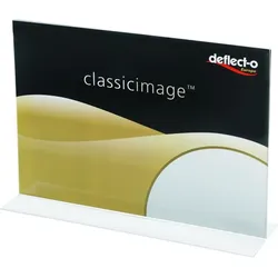 Deflecto Tischaufsteller Classic Image gerade A6 quer transparent Packung mit 6 Stück