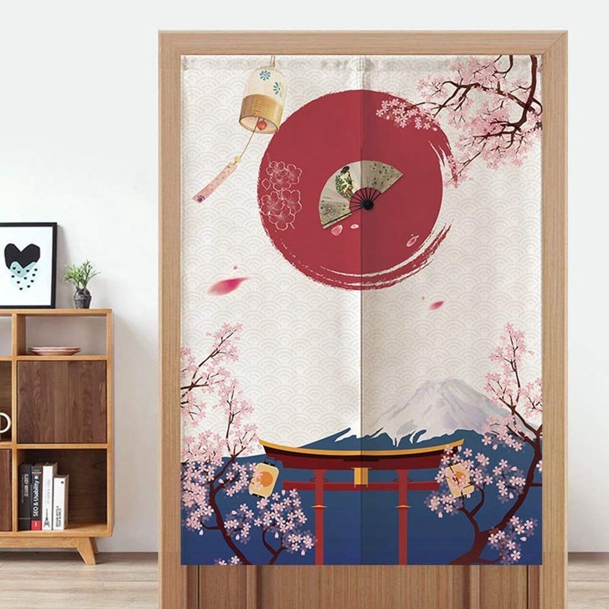 Dailygoods Verduisterend Deurgordijn Japanse Stijl Vintage Design - 85 x 120 cm