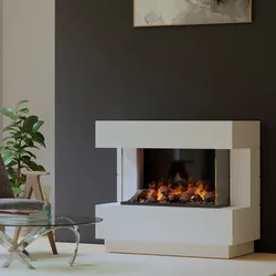 muenkel design London 1100 Opti-glo [Elektrokamin Opti-myst]: weiß (warm) - Ohne Heizung - Tank - Kieswanne mit weißen Steinen