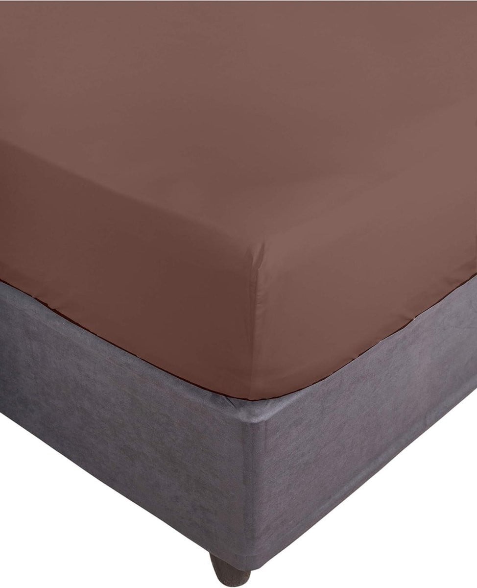 Bruin Hoeslaken van Comfortabel Slapen Textiel - 90 x 200 cm