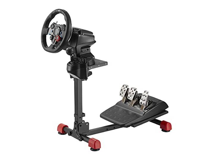 OPLITE Wheel Stand GT Universele houder voor stuurwiel, trapas en transmissie, compatibel met alle Logitech, Thrustmaster en Fanatec producten, autosimulatie en simulering setup zwart
