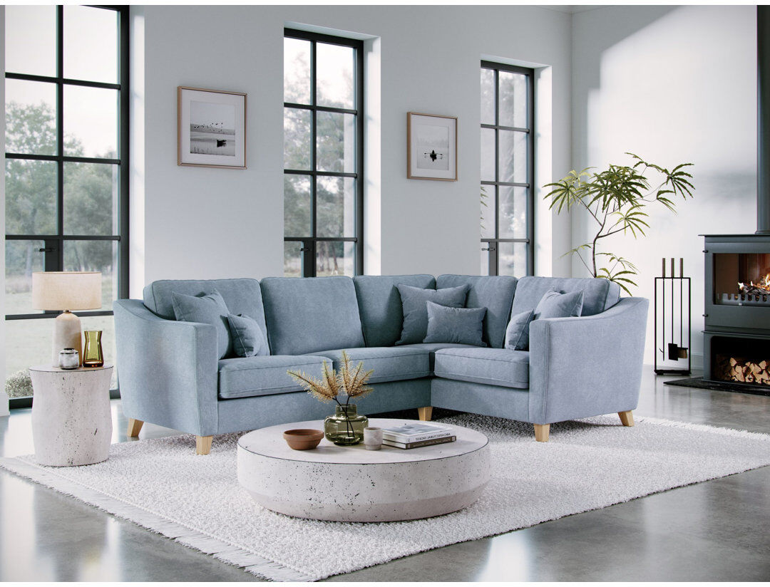 George Oliver Stoystown 4 Seater Sofa Blue 86cm H X 237cm W X 186cm D