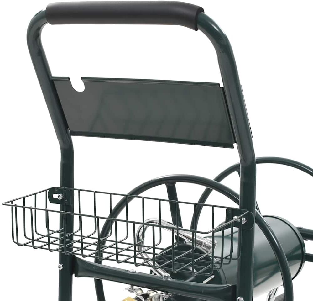 vidaXL Carrito de manguera para jardín conector de 1/2" acero 75 m Verde