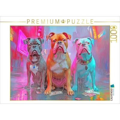 CALVENDO Puzzle Pitbull Gangsterhunde | 1000 Teile Lege-Größe 64x48cm Foto-Puzzle für glückliche Stunden