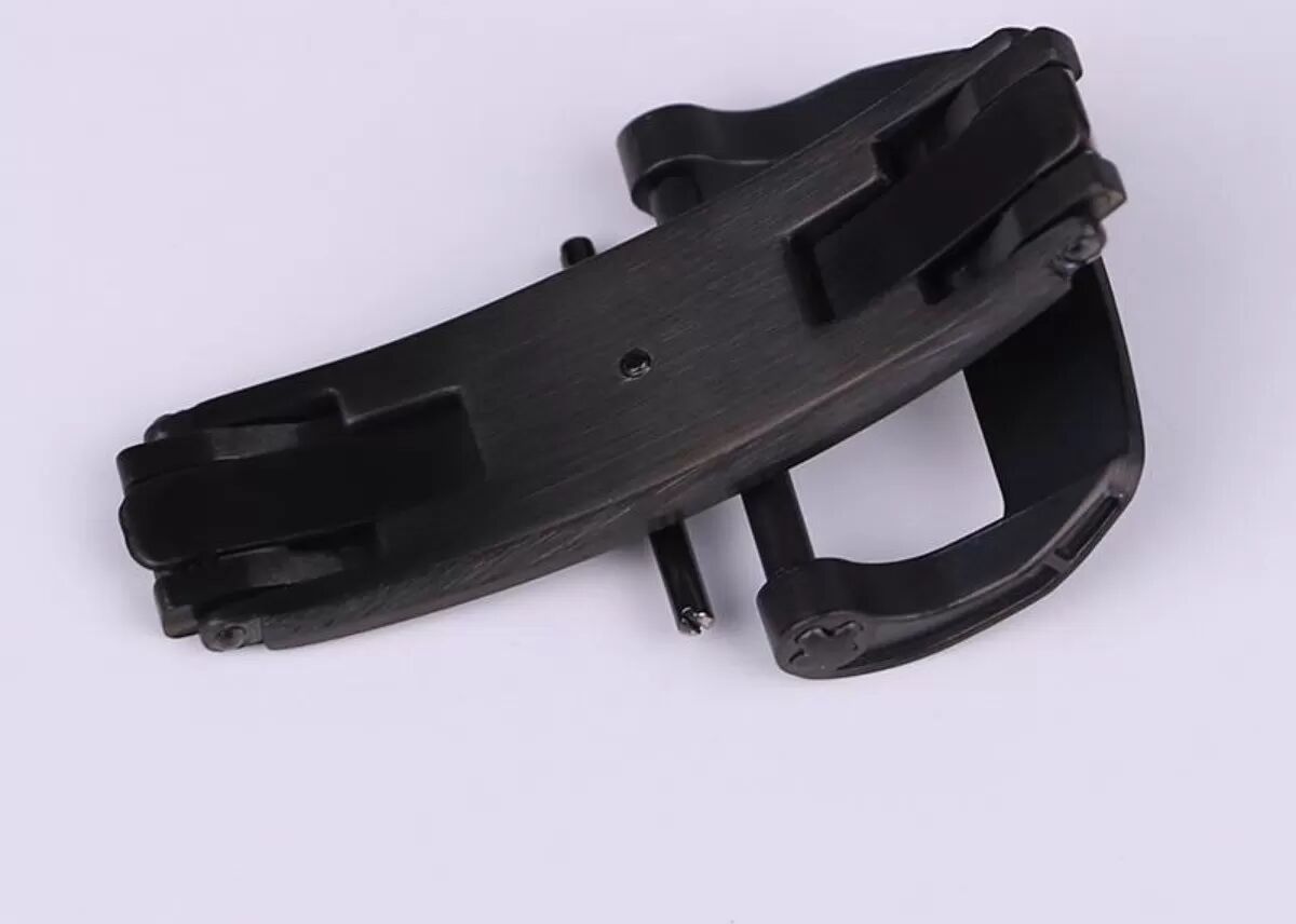 INF Edelstahl-Faltschließe 20mm Uhrenarmband - Verschiedene Farben Schwarz