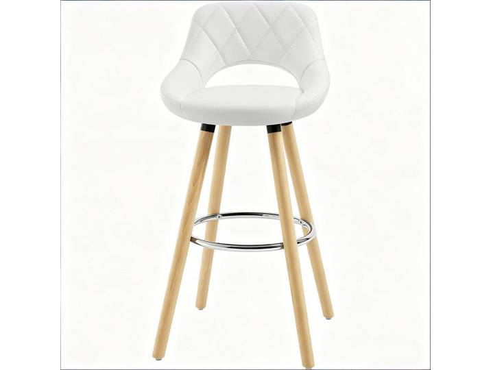 ComfortXL Barhocker De-36098 Mit Holzbeinen Weiß, 40x70x43 cm, Esszimmer, Barmöbel, Barhocker