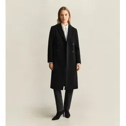 Gant für Damen. 4751180 Schwarzer Mantel aus Woll-Kaschmir-Mischung (S), Lässig, Wolle, Klassisch