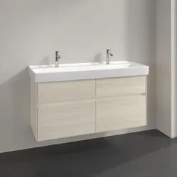 Villeroy und Boch Collaro Waschtischunterschrank C012B0AA 115,4x54,6x44,4cm, Waschbecken mittig, LED, white oak