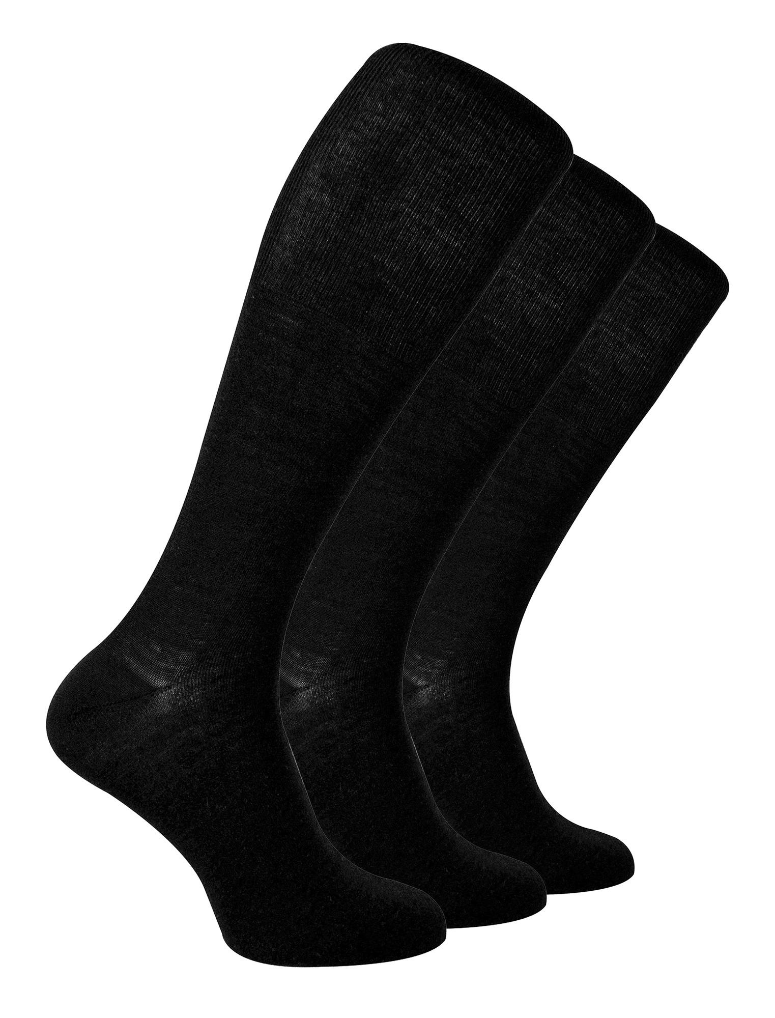 Steven - 3 Paar Multipack Heren Kniehoge Merino Wollen Sokken - Zwart