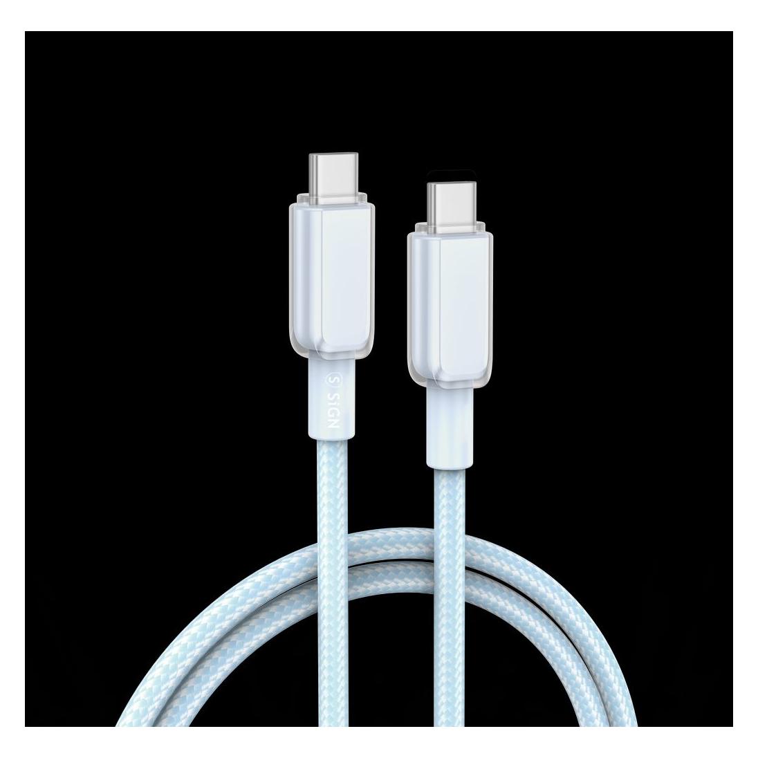 SIGN USB-C to USB-C Cable 60W, 1m - Blue (1 m, 60 W) (SN-CCB-1M)