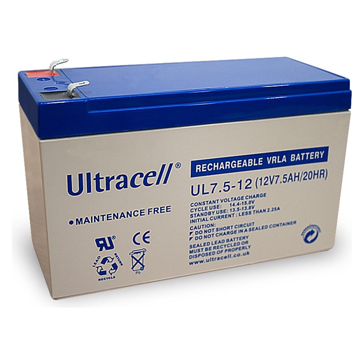Ultracell Bleiakku 12 V, 7,5 Ah UL7.5-12 (7500 mAh) (42048)