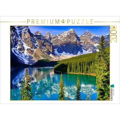 CALVENDO Puzzle Der Moraine Lake - entgegen seinem Namen - wurde durch die Barriere eines gewaltigen Felssturzes geschaffen. | 2000 Teile Lege-Größe