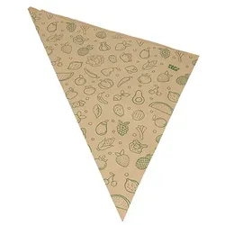 PAPSTAR 1000 Spitztüten, Kraftpapier 48 cm x 34 cm x 34 cm braun "Fruits & Vegs" Füllinhalt 1000 g