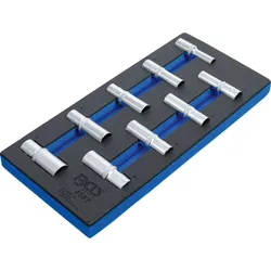 BGS Werkstattwageneinlage 1/3: Steckschlüssel-Einsätze Sechskant 12,5 mm (1/2") 10-24 mm tief 9tlg. - 4057