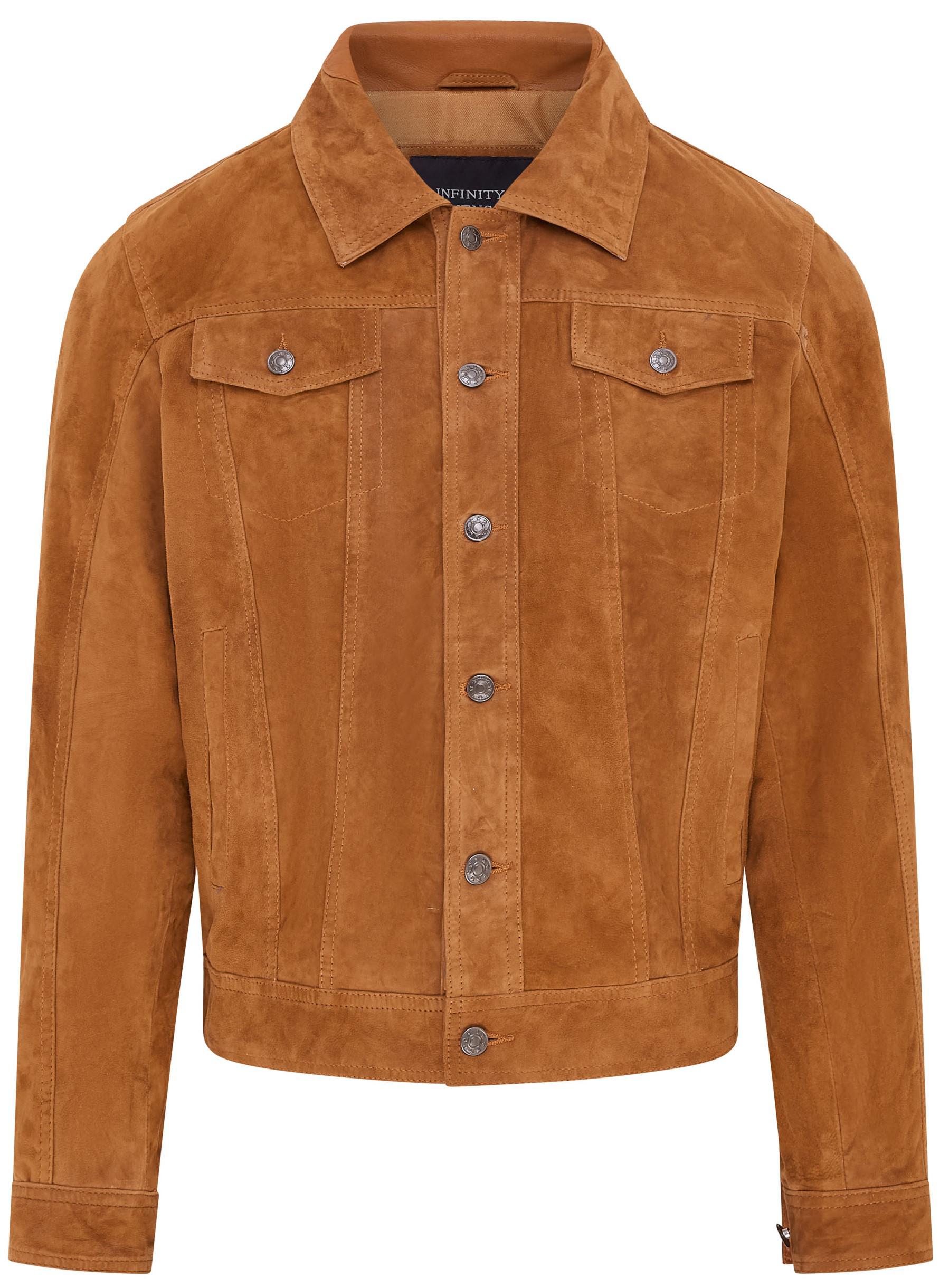 Hellbraune Herren-Ziegen-Wildlederjacke – Nurmes