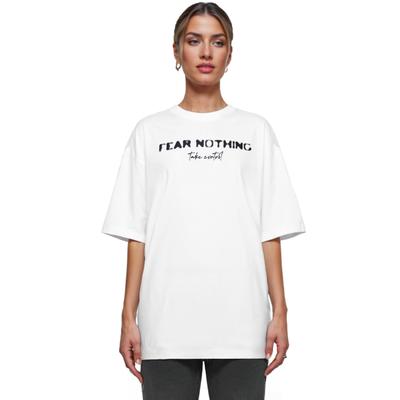 Oversize-Shirt TRUEPRODIGY "Noa F Logo Print Oversized Rundhals", Damen, Gr. XL, weiß, Obermaterial: 100% Baumwolle CO., Rundhals, Shirts