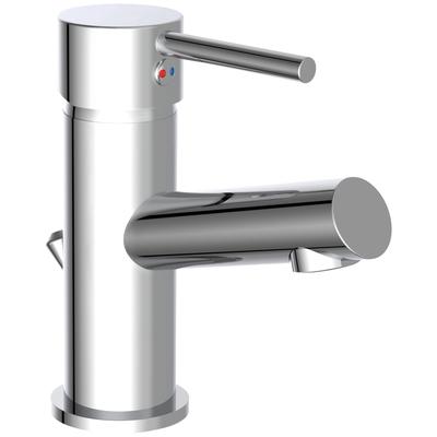 Waschtischarmatur SCHÜTTE "Laurana", grau (chrom), B:5,2cm H:14,8cm T:14,8cm, Messing, Armaturen, mit Zugstange, Wasserhahn mit Ablaufgarnitur, Mischbatterie, Chrom