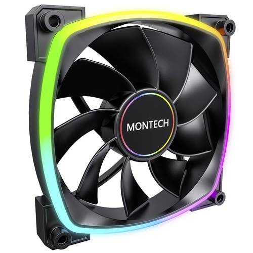 MONTECH RX140 PWM ARGB Reverse Lüfter - 140mm, schwarz PC-Gehäuse-Lüfter