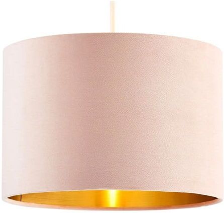 BHS Velvet 30cm Pink and Brass Easyfit Shade