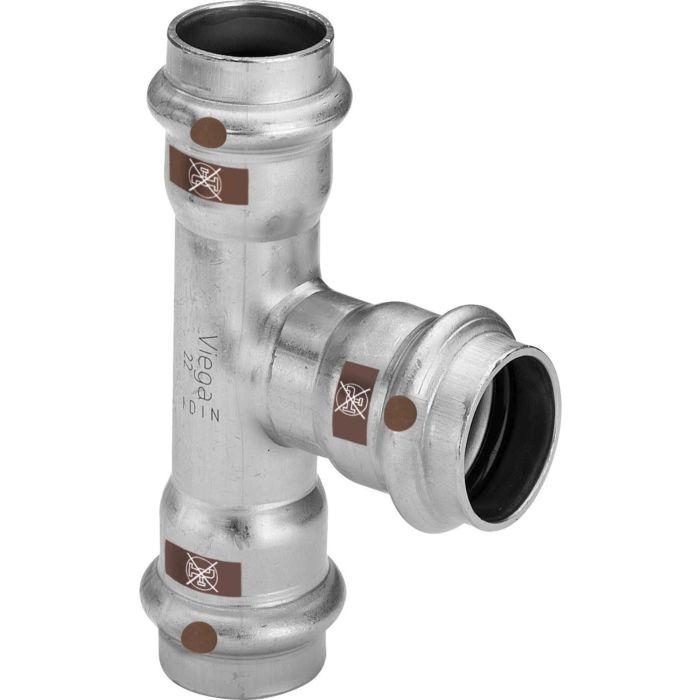Viega Temponox T-Stück 810139 18 mm, Stahl, nicht rostend, mit SC-Contur