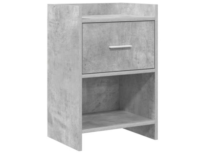 KUPTYERFG Nachttisch Betongrau 40x30x60 cm Beistelltisch Holzwerkstoff Kompakter Nachtschrank fürs Schlafzimmer mit Schublade und offenem Fach. Metallgriffe sorgen für einfache Handhabung.