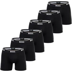 BOSS Herren Boxershorts, 6er Pack - Boxer Briefs 6P Power, Cotton Stretch, Logo Schwarz / M
