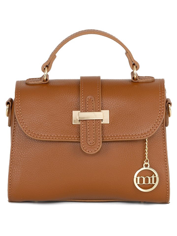 Mia Tomazzi Leder-Henkeltasche "Diomede" in Hellbraun - (B)24 x (H)20 x (T)12 cm - onesize