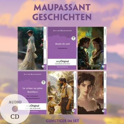 6 Maupassant Geschichten (6 Bücher + Audio-CDs)- Frank-Lesemethode - Kommentierte zweisprachige Ausgabe Französisch-Deutsch, Set von Guy de