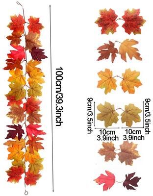Uplift Treasures Artificial Maple Leaf Vine Garland Fall Decor 1m Style G