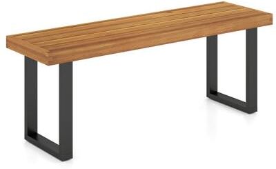 Costway Acacia Wood Outdoor Bench 48 Inch Long Patio Dining Bench-1 Piece