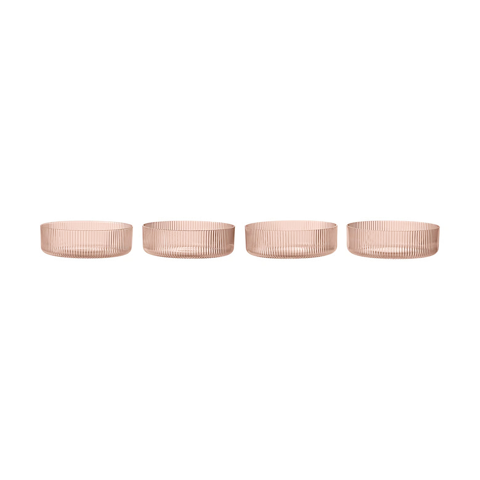 Ferm Living Ripple ontbijtschalen 4-pack Blush