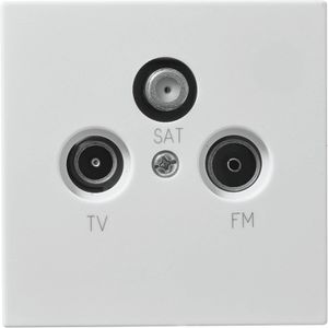 McPower Antennendose Shallow 153383, für SAT, TV und Radio, 3-Loch, Unterputz, Einzeldose