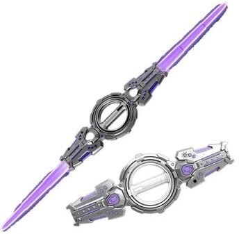 Inspired Living Retractable Double Blade LED Light Sword With Sound And Color Modes gray