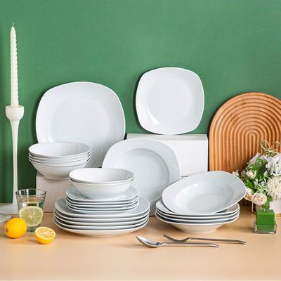 MALACASA Elisa Porcelain Dinnerware Set (Service for 6)