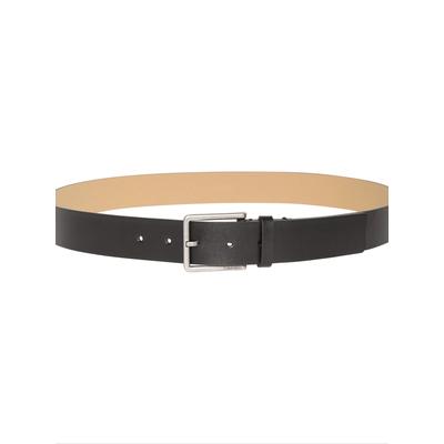 Ledergürtel CALVIN KLEIN "WARMTH BUCKLE", Herren, Gr. 95, silber (schwarz, antique silber), Rindsleder, unifarben, Gürtel Ledergürtel, Größenverstellbar