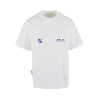 T-Shirt ANOTHER COTTON LAB "Another Cotton Lab Another Day Oversized Tshirt", Damen, Gr. L, weiß, 100% Baumwolle, bedruckt, loose fit, Rundhals, Shirts T-Shirt