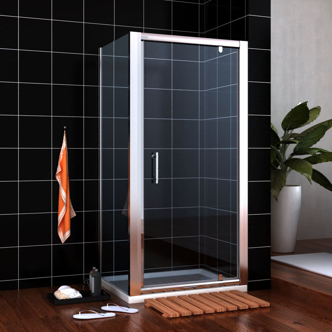 Belfry Bathroom Porterdale Glass Square Shower Enclosure Chrome 1850mm H x 700mm W x 700mm D