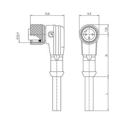Lutronic 1078 Sensor-/Aktor-Steckverbinder, konfektioniert M12 Kupplung, gewinkelt 2.00 m Polzahl Sensoren: 8 1 St.