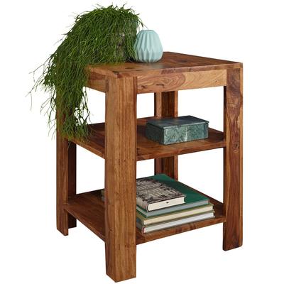 FineBuy Standregal Mahal 44 x 60 x 44 cm Sheesham Holz Beistelltisch Ablagetisch