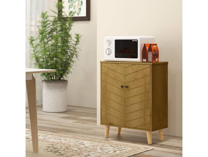 HOMCOM Buffet Vintage Bois avec Étagères Intérieures 60x30x76cm
