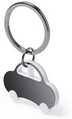 Porte-clés publicitaire Rader acier inoxydable blanc