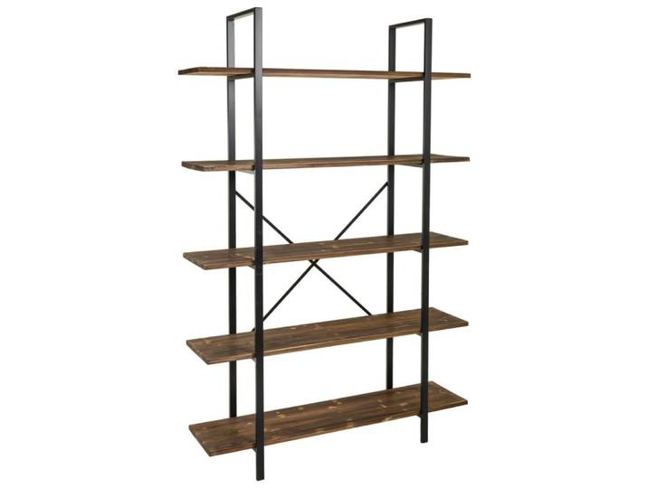 Étagère en bois et métal marron 120x32x178h