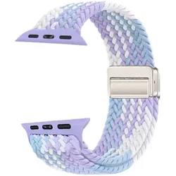 Neues Band GlacierX Geflochtene Magnetverschluss Violett Candy für Apple Watch 38/40/41mm weiß-violett-blau