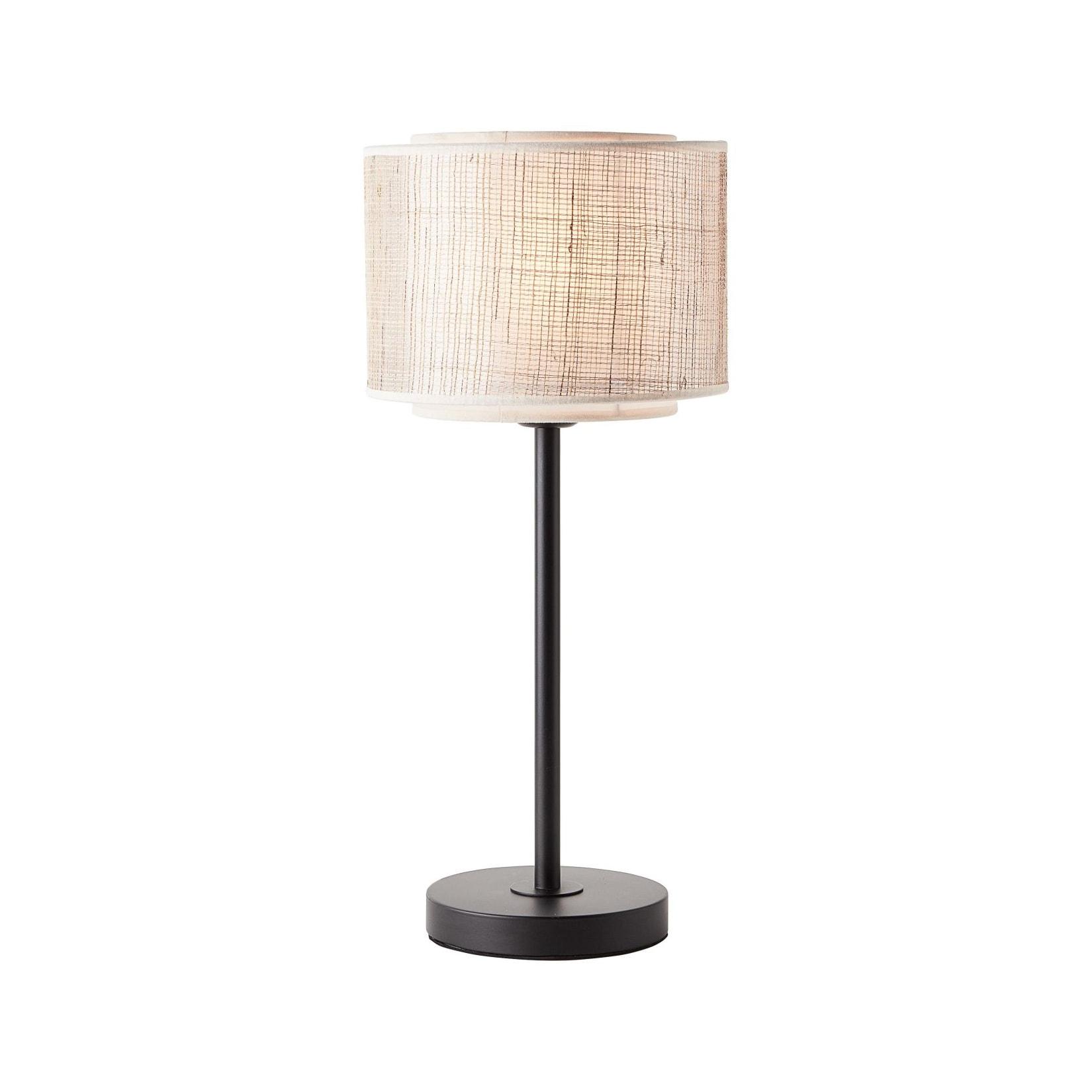 BRILLIANT Lampe , Odar Tischleuchte schwarz/beige , 1x A60 , E27 , 42W , Mit Schnurzwischenschalter